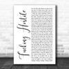 Pantera Fucking Hostile White Script Decorative Wall Art Gift Song Lyric Print