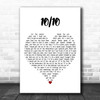 Paolo Nutini 10 OUT OF 10 White Heart Decorative Wall Art Gift Song Lyric Print