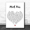 Paul Buchanan Mid Air White Heart Decorative Wall Art Gift Song Lyric Print Paul Buchanan Mid Air White Heart Decorative Wall Art Gift Song Lyric Print