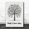 Paul McCartney And I Love Her Music Script Tree Decorative Wall Art Gift Song Lyric Print