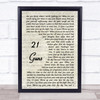 Green Day 21 Guns Vintage Script Song Lyric Music Wall Art Print