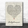 Peter Gabriel Sledgehammer Script Heart Decorative Wall Art Gift Song Lyric Print