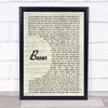 Goo Goo Dolls Boxes Song Lyric Vintage Script Music Wall Art Print