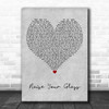 Pink Raise Your Glass Grey Heart Decorative Wall Art Gift Song Lyric Print