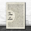 Pink True Love Vintage Script Decorative Wall Art Gift Song Lyric Print