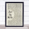 Queen Don't Stop Me Now Vintage Script Song Lyric Music Wall Art Print