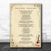 Poets of the Fall Given and Denied Vintage Guitar Decorative Wall Art Gift Song Lyric Print