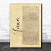 R Kelly Forever Rustic Script Decorative Wall Art Gift Song Lyric Print
