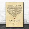 R.E.M. Half A World Away Vintage Heart Decorative Wall Art Gift Song Lyric Print