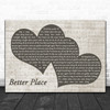 Rachel Platten Better Place Landscape Music Script Two Hearts Song Lyric Print