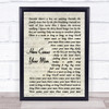 Pixies Here Comes Your Man Vintage Script Song Lyric Music Wall Art Print