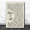 AC DC Highway To Hell Song Lyric Vintage Script Music Wall Art Print