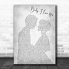 Ramones Baby, I Love You Man Lady Bride Groom Wedding Grey Decorative Wall Art Gift Song Lyric Print