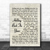 Simply Red Holding Back The Years Vintage Script Song Lyric Music Wall Art Print