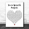 Ray Charles & Willie Nelson Seven Spanish Angels White Heart Wall Art Song Lyric Print