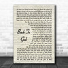 Reba McEntire Back To God Vintage Script Decorative Wall Art Gift Song Lyric Print