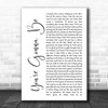Reba McEntire You're Gonna Be White Script Decorative Wall Art Gift Song Lyric Print