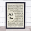 Jess Glynne I'll Be There Song Lyric Vintage Script Music Wall Art Print
