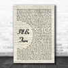 Jess Glynne I'll Be There Song Lyric Vintage Script Music Wall Art Print