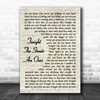 Richard Hawley Tonight The Streets Are Ours Vintage Script Decorative Gift Song Lyric Print