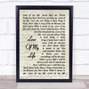 Queen Love Of My Life Song Lyric Vintage Script Music Wall Art Print