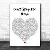 Rod Stewart Cant Stop Me Now White Heart Decorative Wall Art Gift Song Lyric Print