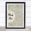 Arctic Monkeys Mardy Bum Vintage Script Song Lyric Music Wall Art Print