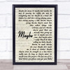 Annie Maybe Vintage Script Song Lyric Music Wall Art Print