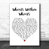 Rory Gallagher Wheels Within Wheels White Heart Decorative Wall Art Gift Song Lyric Print