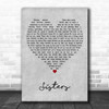 Rosemary Clooney Sisters Grey Heart Decorative Wall Art Gift Song Lyric Print