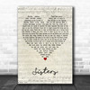 Rosemary Clooney Sisters Script Heart Decorative Wall Art Gift Song Lyric Print
