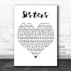 Rosemary Clooney Sisters White Heart Decorative Wall Art Gift Song Lyric Print