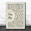 Runrig Every River Vintage Script Decorative Wall Art Gift Song Lyric Print