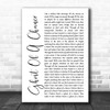 Rush Ghost Of A Chance White Script Decorative Wall Art Gift Song Lyric Print