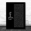 Russell Dickerson Yours Black Script Decorative Wall Art Gift Song Lyric Print