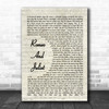 Dire Straits Romeo And Juliet Vintage Script Song Lyric Music Wall Art Print