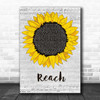 S Club 7 Reach Grey Script Sunflower Decorative Wall Art Gift Song Lyric Print