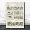 Lynyrd Skynyrd Simple Man Song Lyric Vintage Script Music Wall Art Print