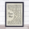 Frank Sinatra Summer Wind Vintage Script Song Lyric Music Wall Art Print