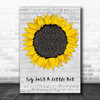 Shakin Stevens Cry Just A Little Bit Grey Script Sunflower Song Lyric Print