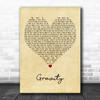 Shawn McDonald Gravity Vintage Heart Decorative Wall Art Gift Song Lyric Print