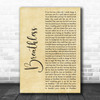 Shayne Ward Breathless Rustic Script Decorative Wall Art Gift Song Lyric Print