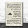 Sia Alive Vintage Script Decorative Wall Art Gift Song Lyric Print