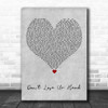 Six The Musical Cast Don't Lose Ur Head Grey Heart Decorative Wall Art Gift Song Lyric Print