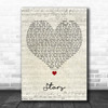 SixxAM Stars Script Heart Decorative Wall Art Gift Song Lyric Print