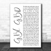 Smith & Myers GBL GBD White Script Decorative Wall Art Gift Song Lyric Print