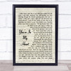 You're In My Heart Rod Stewart Song Lyric Vintage Script Music Wall Art Print