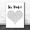 Stevie Wonder Sir Duke White Heart Decorative Wall Art Gift Song Lyric Print