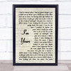 Jack Savoretti I'm Yours Vintage Script Song Lyric Music Wall Art Print