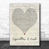 Stormzy Featuring Lily Allen & Kehlani Cigarettes & Cush Script Heart Wall Art Song Lyric Print